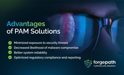 An infographic highlighting the benefits of PAM solutions